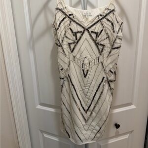 Charlotte Russe White and Black Sequin Mini Dress